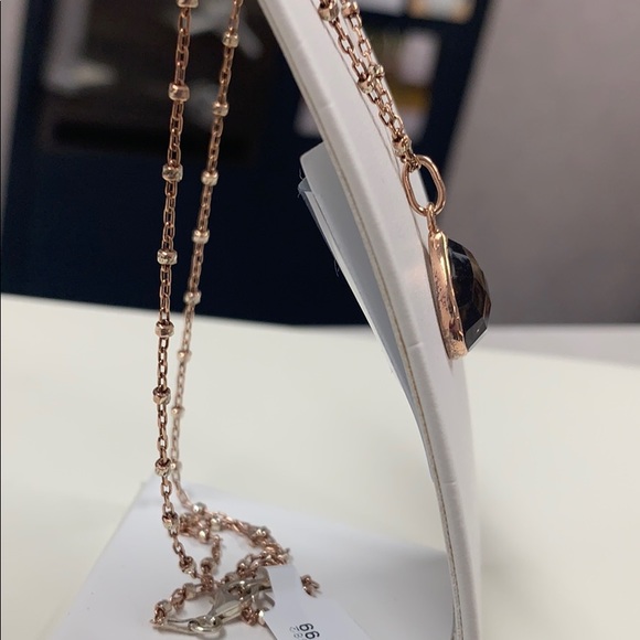 Smokey Quartz & Rose Gold Plated Silver Necklace - Picture 2 of 7